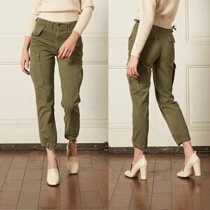 Boyish by HER NWT Olive Green The Kai Cropped Twill Utility Cargo Pants